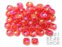 Acrylic Dimpled Cubes - Transparent Red Rainbow 13.5mm